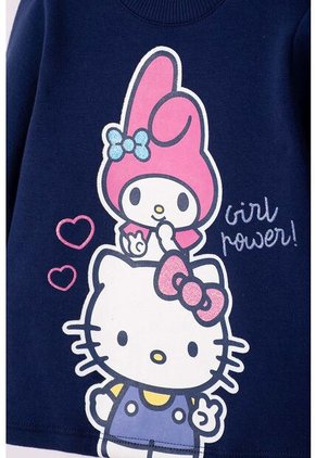 Conjunto De Hello Kitty Con Buzo Azul Para Bebé Niña 6-9