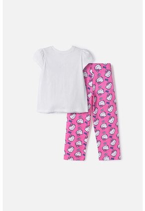Pijama De Hello Kitty Pantalón Largo Multicolor Para Niña 2T A 6T 3T