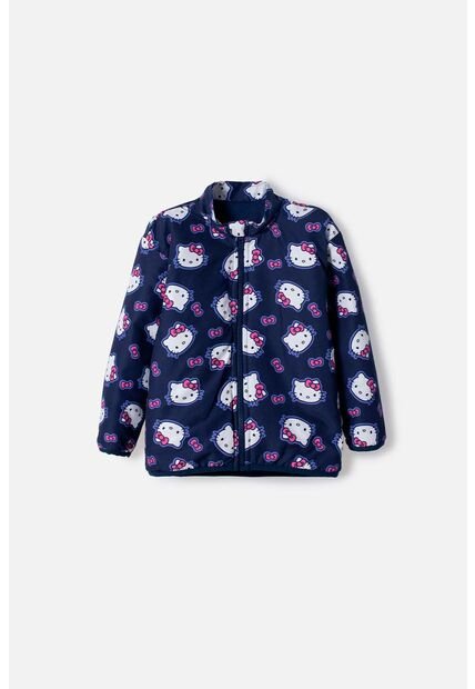 Chaqueta De Hello Kitty Con Cierre Azul Para Niña 2T A 6T 4T