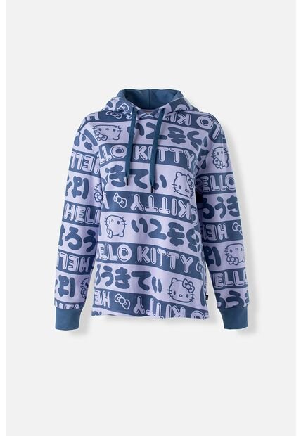 Buzo De Hello Kitty Lavanda Y Azul Con Capucha Para Mujer XS