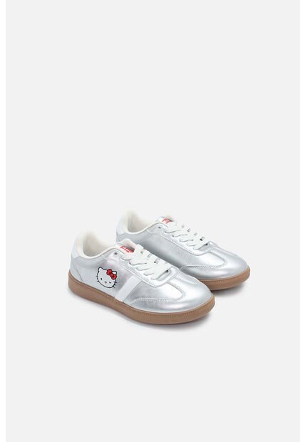Tenis De Hello Kitty Plateados Para Niña 32