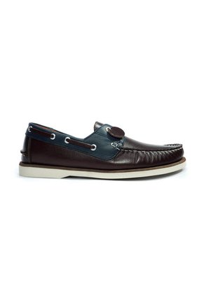 Zapato Hombre Mocasín Casual -Herreros- Apache  Coñac * Azul