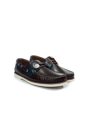 Zapato Hombre Mocasín Casual -Herreros- Apache  Coñac * Azul