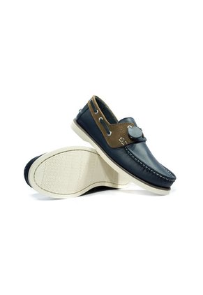 Zapato Hombre Mocasín Casual -Herreros- Apache  Azul*Bisont