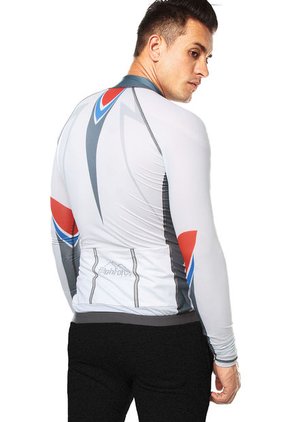 Buzo Blanco-Gris-Rojo-Azul HIGHFORCE Jersey Hombre Ciclismo Ml Bla