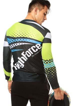 Buzo Verde Neón-Negro-Azul-Blanco HIGHFORCE Hombre Enduro Ml Lumin