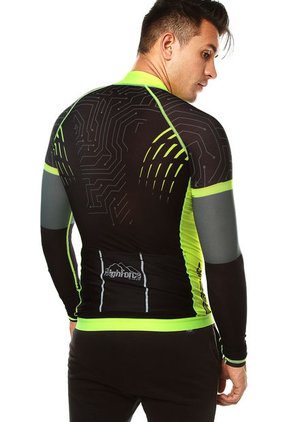 Buso Negro-Verde Neón HIGHFORCE Jersey Hombre Ciclismo Ml Circ Su
