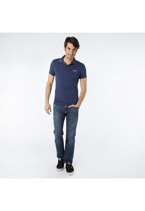 Camiseta Polo Hollister Azul Oscuro