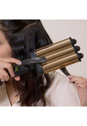 Rizador Hot Tools En Onda De 3 Barras 24K Gold