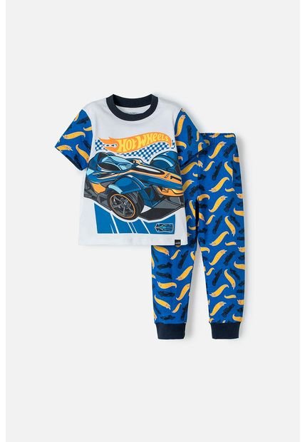 Pijama De Hotwheels Manga Corta Multicolor Para Niño 2T A 5T 4T