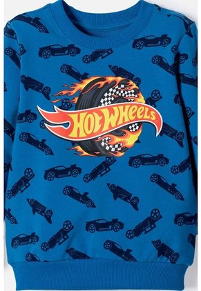 Conjunto Hot Wheels Con Pantalón Largo Azul Para Niño 2T A 6T 3T