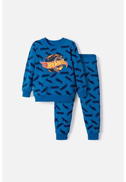 Conjunto Hot Wheels Con Pantalón Largo Azul Para Niño 2T A 6T 3T
