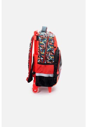 Morral De Hot Wheels 16.5" Con Ruedas Rojo Y Negro Para Niño U