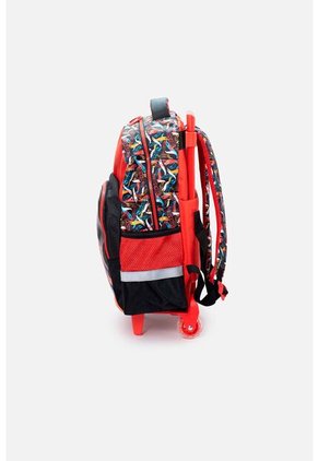Morral De Hot Wheels 16.5" Con Ruedas Rojo Y Negro Para Niño U
