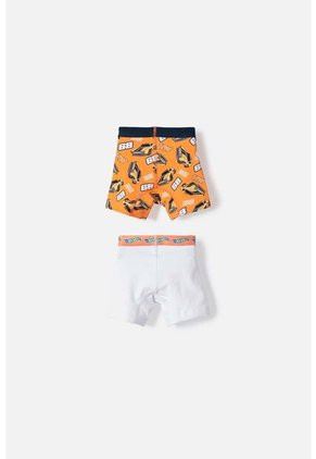Pack X2 Boxer De Hot Wheels Naranjado Y Blanco Para Niño 2T A 6T 2T