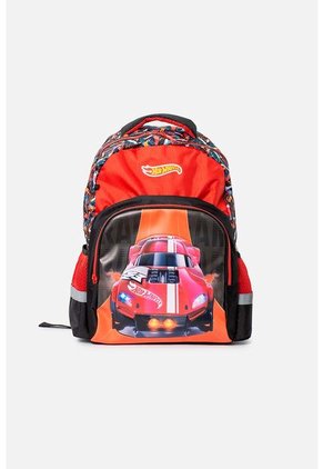 Morral De Hot Wheels 16.5" Rojo Y Negro Para Niño U