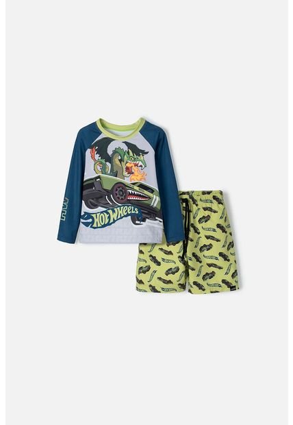 Conjunto De Baño De Hot Wheels Verde, Azul Y Gris Para Niño 2T A 5T