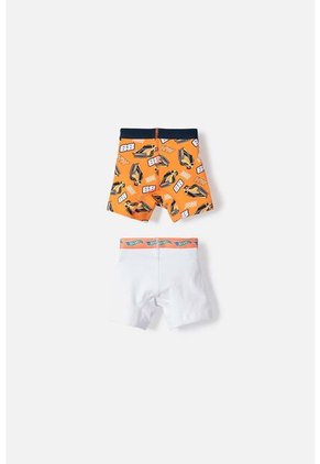 Pack X2 Boxer De Hot Wheels Naranjado Y Blanco Para Niño 2T A 6T 2T