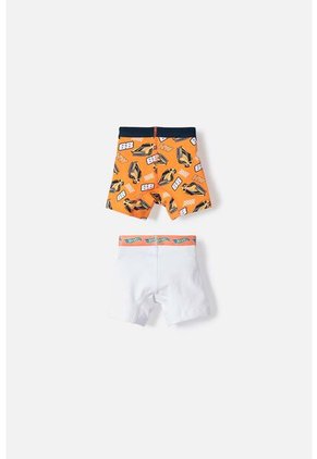 Pack X2 Boxer De Hot Wheels Naranjado Y Blanco Para Niño 2T A 6T 3T
