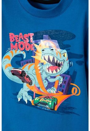 Camiseta De Hot Wheels Azul Con Estampado Reflectivo Para Niño 2T A 5T 2T