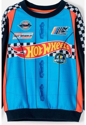Conjunto De Hot Wheels Azul Oscuro De Camiseta Manga Larga Para Niño 2T A 5T 2T