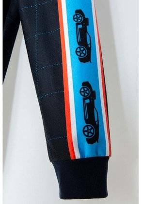 Conjunto De Hot Wheels Azul Oscuro De Camiseta Manga Larga Para Niño 2T A 5T 2T
