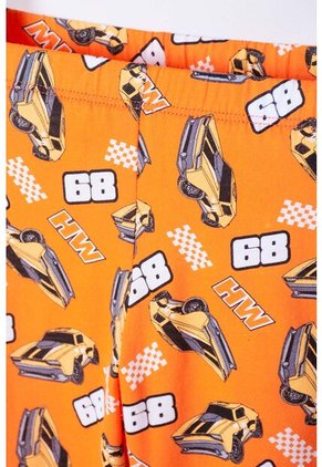 Pijama Hot Wheels Con Pantalón Largo Blanco Y Naranja Para Niño 2T A 6T 2T