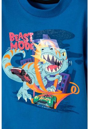 Camiseta De Hot Wheels Azul Con Estampado Reflectivo Para Niño 2T A 5T 5T