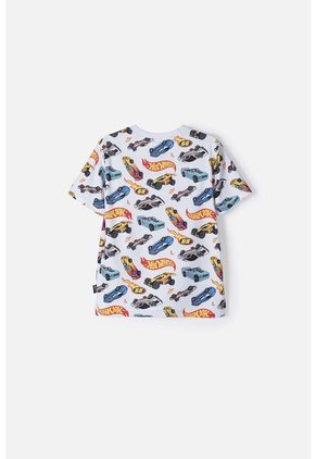Camiseta Hot Wheels Manga Corta Multicolor Para Niño 2T A 6T 2T
