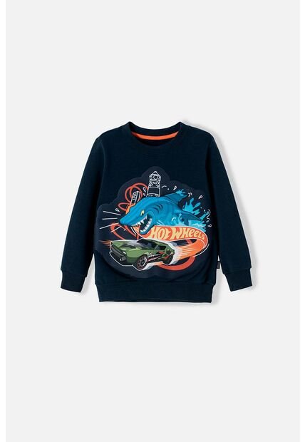 Buzo De Hot Wheels Azul Oscuro Cerrado Para Niño 2T A 5T 4T
