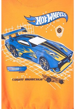 Buzo De Hot Wheels Cerrado Naranja Para Niño 2T A 6T 3T
