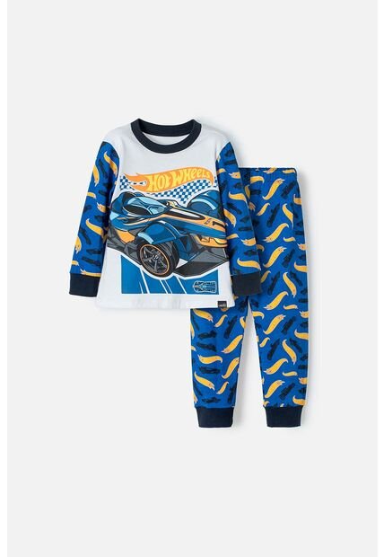 Pijama De Hotwheels Manga Larga Multicolor Para Niño 2T A 5T 3T
