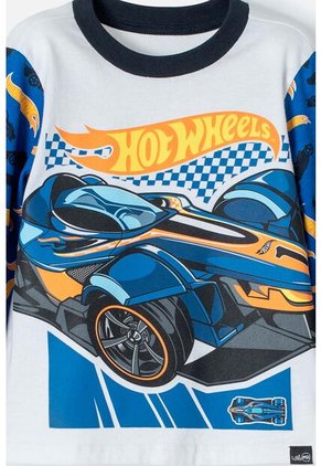 Pijama De Hotwheels Manga Larga Multicolor Para Niño 2T A 5T 3T