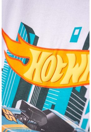 Camiseta De Hot Wheels Blanca Manga Corta Para Niño 10