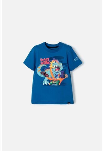 Camiseta De Hot Wheels Azul Con Estampado Reflectivo Para Niño 2T A 5T 2T Hot Wheels