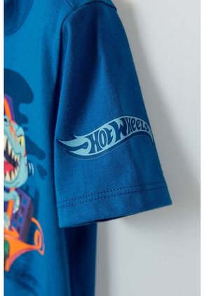 Camiseta De Hot Wheels Azul Con Estampado Reflectivo Para Niño 2T A 5T 4T