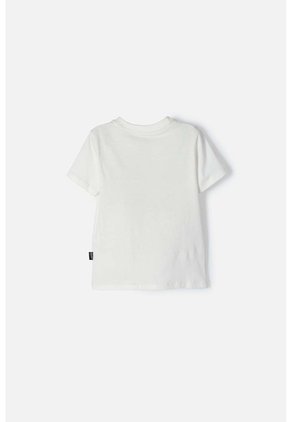 Camiseta Hot Wheels Manga Corta Marfil Para Niño 2T A 6T 3T