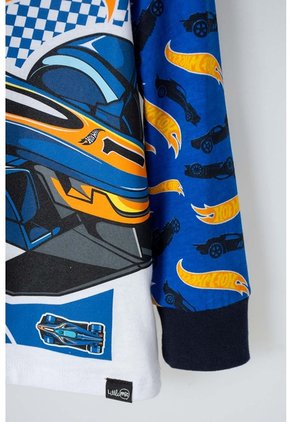 Pijama De Hotwheels Manga Larga Multicolor Para Niño 2T A 5T 2T
