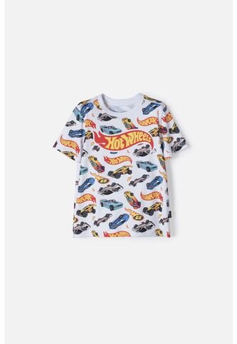 Camiseta Hot Wheels Manga Corta Multicolor Para Niño 2T A 6T 4T Hot Wheels