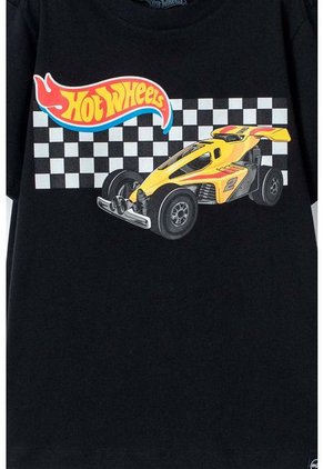 Camiseta De Hotwheels Manga Corta Negra Para Niño 10