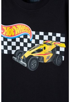 Camiseta De Hotwheels Manga Corta Negra Para Niño 10