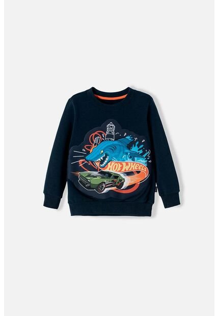 Buzo De Hot Wheels Azul Oscuro Cerrado Para Niño 2T A 5T 5T