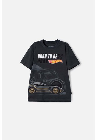 Camiseta De Hot Wheels Manga Corta Gris Para Niño 12 Hot Wheels