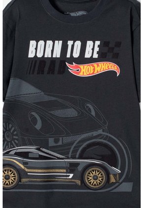 Camiseta De Hot Wheels Manga Corta Gris Para Niño 12