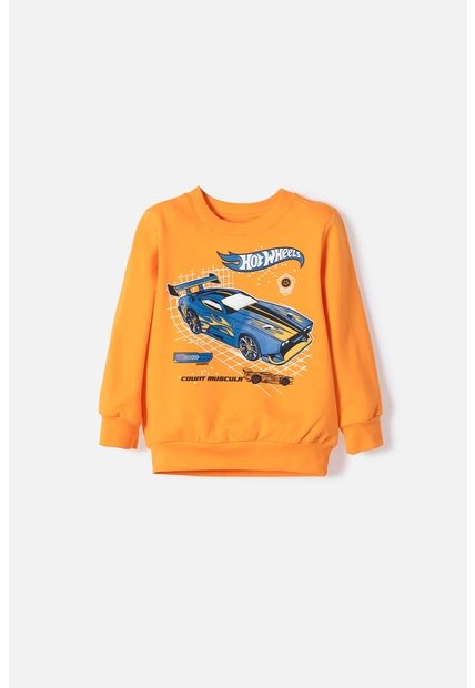 Buzo De Hot Wheels Cerrado Naranja Para Niño 2T A 6T 3T