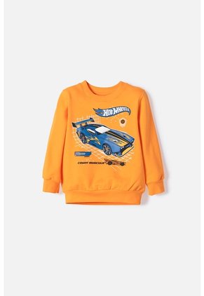 Buzo De Hot Wheels Cerrado Naranja Para Niño 2T A 6T 3T
