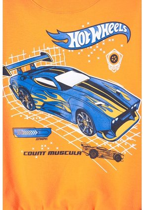 Buzo De Hot Wheels Cerrado Naranja Para Niño 2T A 6T 3T