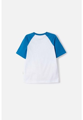 Camiseta De Hot Wheels Manga Corta Azul Y Blanco Para Niño 2T A 6T 5T