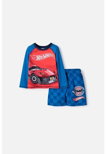 Conjunto De Baño De Hot Wheels Azul Y Rojo Para Niño 2T A 6T 4T
