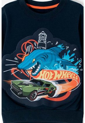 Buzo De Hot Wheels Azul Oscuro Cerrado Para Niño 2T A 5T 5T